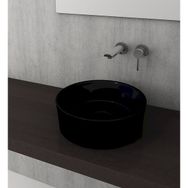 Bocchi Vessel Yuvarlak 38 cm Parlak Siyah Lavabo