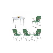 Bofigo BFGBM+4S 4+1 Yeşil 60X80 cm Masa Sandalye Kamp Seti