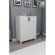 Bofigo Ceren 4 Raflı 2 Kapaklı Beyaz Ayakkabılık