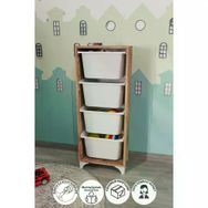 Bofigo Dora Çam 4 Sepetli Oyuncak Dolabı