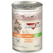 BonaCibo Jöleli Tavuk ve Hindi 400 gr Yaş Kedi Maması