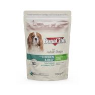 BonaCibo Jöleli Tavuklu Dana Etli Pouch 100 gr Yetişkin Köpek Yaş Maması