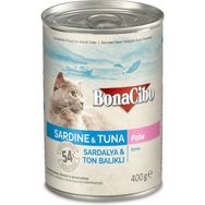 BonaCibo Yaş Mama Sardalya ve Ton Balık 6x400 gr Kedi Maması