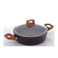Bonera 1044 30 cm Ahşap Desenli Bakalit Kulplu Vogue Granit Karnıyarık Tenceresi