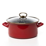 Bonera Kırmızı Emaye 22 cm Kızartma Tenceresi