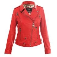 Bonesmen Biker Pudra Pembe Metal Bones Deri Ceket
