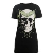 Bonesmen Green Magic Skull T-shirt Kısa Elbise