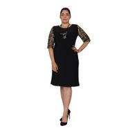 Bonita 7072 Bb Tül Kol Kadife Nakışlı Kısa Elbise