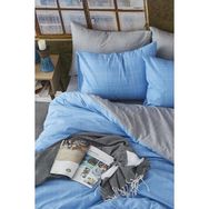 Bonjardin Home Tek Kişilik Çift Taraflı 160x220 cm Mavi Gri Nevresim Takımı