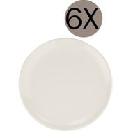 Bonna Porselen Gourmet Beyaz 6'lı 17 cm Düz Tabak