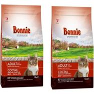 Bonnie 2x1,5 kg Renkli Taneli Dana Etli Yetişkin Kuru Kedi Maması