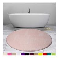 Bonny Home 120x120 cm Elite Pudra Yuvarlak Peluş Kaymaz Taban Pufidik Banyo Halısı