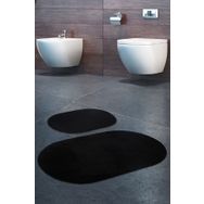 Bonny Home 2'li Siyah Rixos Kaymaz Tabanlı Klozet ve Banyo Halısı