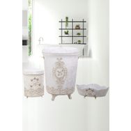 Bonny Home Lisa Kirli Krem Çamaşır Sepeti Seti