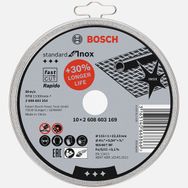 Bosch 115x1.0 mm Standard Seri Düz Rapido 10'lu Inox Taş Kesme Diski