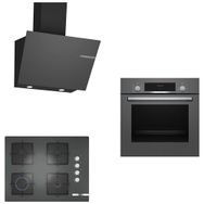 Bosch 251 HBF514BH1T - POP7C9O12O - DWK66PJ70T Gri 3'lü Ankastre Set