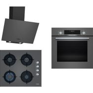 Bosch 254 HBF534EH3T - POP6C9O10O - DWK64PJ70T Gri 3'lü Ankastre Set