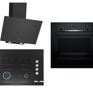 Bosch 270 HBF514BB1T - POP7C6O12O - DWK64PJ60T Siyah 3'lü Ankastre Set