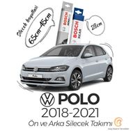 Bosch Aeroeco Volkswagen Polo 2018 - 2021 Ön ve Arka Silecek Seti