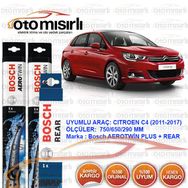 Bosch Aerotwin Citroen C4 Ön ve Arka Silecek Takımı