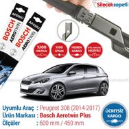 Bosch Aerotwin Peugeot 308 2014-2017 Muz Ön Silecek Takımı