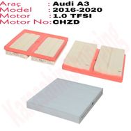 Bosch Audi A3 1.0 TFSi 2016 2019 Karbonlu Filtre Bakım Seti