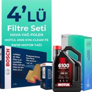 Bosch Citroen C2 1.6 Benzinli Motul Motor Yağlı 2003-2010 4'lü Filtre Bakım Seti
