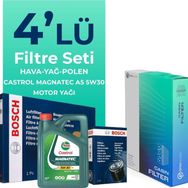Bosch Citroen C4 1.4 Benzinli Castrol Motor Yağlı 2004-2010 4'lü Filtre Bakım Seti