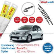Bosch Eco Citroen C3 2002-2009 Silecek Takımı