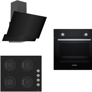 Bosch & Ferre Gold Lux Apiralla 208 HBF010BA1T - D063 - CS205 3'lü Siyah Ankastre Set