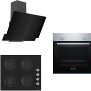 Bosch & Ferre Inox Lux Apiralla 230 HBF010BR1T - D063 - CS205 3'lü Siyah Ankastre Set