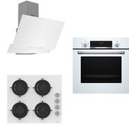 Bosch & Ferre Lüx Sultano 220 HBF534EW0T - D064 - CS206 3'lü Beyaz Ankastre Set