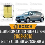 Bosch Ford Focus 1.6 TDCI 2008-2010 Hava Filtresi