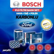 Bosch Ford Focus 1.6 TDCI 2008-2012 Karbonlu 3'lü Filtre Seti