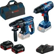 Bosch GBH 180-LI + GSR 180-LI + 2 Adet Akülü GBA 18 Volt 4.0 Ah Matkap + GAL 18V-40 + Bag