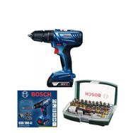 Bosch GSB 180-lI 18v 2ah Darbeli Akülü Vidalama Şarjlı Matkap + 32 Parça Vidalama Ucu Set