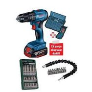 Bosch GSB 185-lI Tek Akülü Kömürsüz Darbeli Matkap + 25 Parça Vidalama Seti ve 10 Parça Esnek Bükülebilir Uzatma