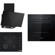 Bosch HBF512BB1T - POP6C6P30O - DWK63PJ60T Siyah 3'lü Ankastre Set