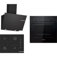 Bosch HBF512BB1T - POP7C6P30O - DWK66PJ60T Siyah 3'lü Ankastre Set