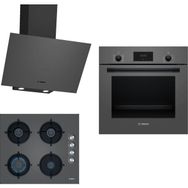Bosch HBF512BH1T - POP6C9O10O - DWK64PJ70T Gri 3'lü Ankastre Set