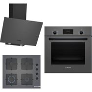 Bosch HBF512BH1T - POP6C9P30O - DWK64PJ70T Gri 3'lü Ankastre Set