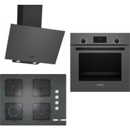 Bosch HBF512BH1T - POP7C9O12O - DWK64PJ70T Gri 3'lü Ankastre Set