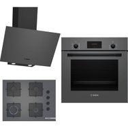 Bosch HBF512BH1T - POP7C9P30O - DWK64PJ70T Gri 3'lü Ankastre Set