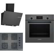 Bosch HBF512BH1T - POP7C9P30O - DWK66PJ70T Gri 3'lü Ankastre Set