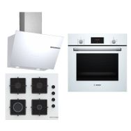 Bosch HBF512BW1T - POP6C2P30O - DWK66PJ20T Beyaz 3'lü Ankastre Set