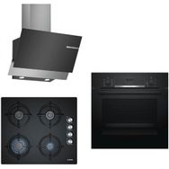Bosch HBF514BB0T - POP6C6O10O - DWK65AD60R Siyah 3'lü Ankastre Set