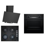 Bosch HBF514BB1T - POP6C6O10O - DWK64PJ60T Siyah 3'lü Ankastre Set