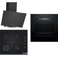 Bosch HBf514BB1T - POP6C6P30O - DWK64PJ60T Siyah 3'lü Ankastre Set