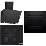 Bosch HBF514BB1T - POP6C6P30O - DWK66PJ60T Siyah 3'lü Ankastre Set