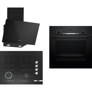 Bosch HBF514BB1T - POP7C6O12O - DWK63PJ60T Siyah 3'lü Ankastre Set